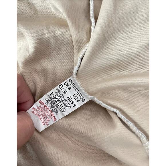 Prettylittlething Blue Snake Print Slinky Zip Front Collar Bodycon Dress Size 4 - Picture 11 of 12